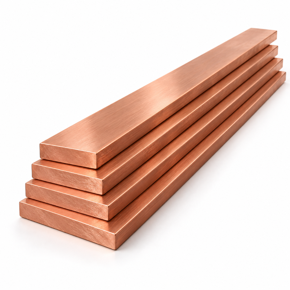 Медная шина М1Т (Cu-HCP), 8×80×4000 мм, твёрдая